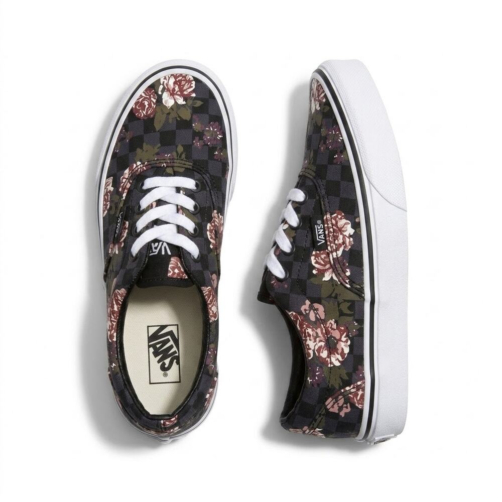 Vans Classic Old Skool Canvas Floral Shoes Sneakers Lace Up Missy Girls Size 12